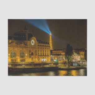 Musée d'Orsay in Paris at night Tissue Paper