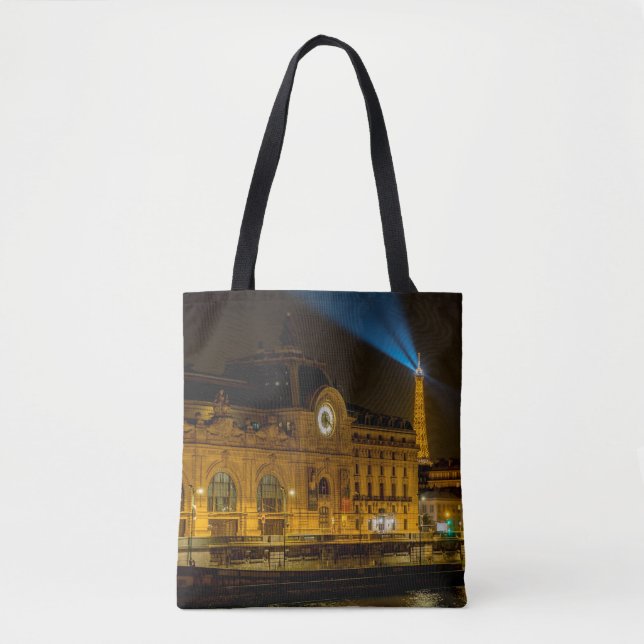Musée d'Orsay in Paris at night Tote Bag (Front)