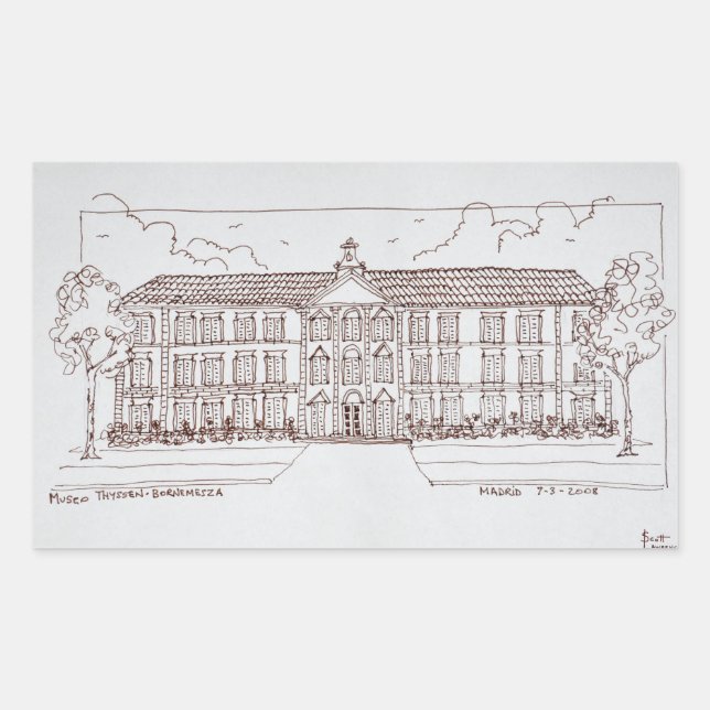 Museo Thyssen-Bornemisza | Madrid, Spain Rectangular Sticker (Front)