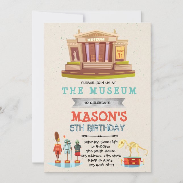 Museum Birthday Invitation (Front)