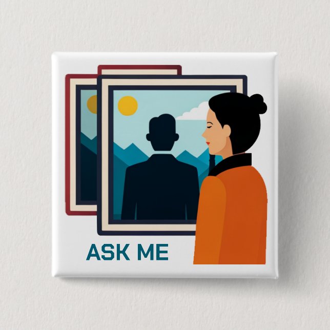 Museum Docent Ask Me Button (Front)
