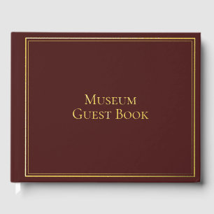 Museum Guest Book Green Gold Visitor Sign In