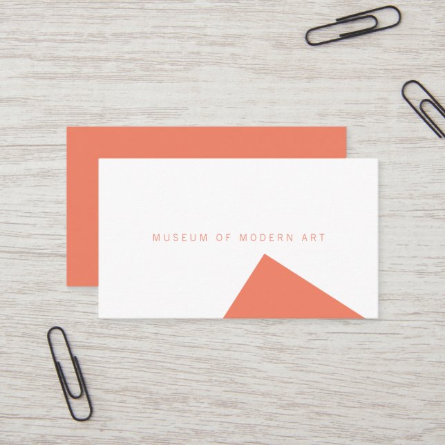 Museum Minimal Angle Front and Solid Back Business Business Card (Front/Back In Situ)