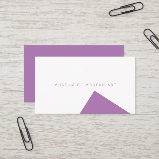 Museum Minimal Angle Front and Solid Back Business Business Card (Front/Back In Situ)