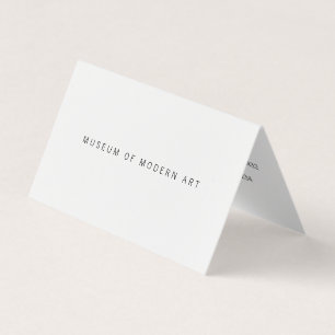 Museum Minimal Centre Front and Back Two Business Business Card