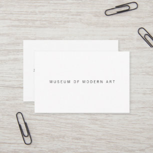 Museum Minimal Centre Front and Back Two Business  Card