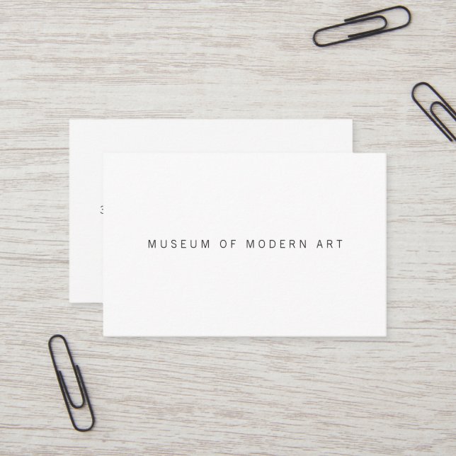 Museum Minimal Centre Front and Back Two Business  Card (Front/Back In Situ)