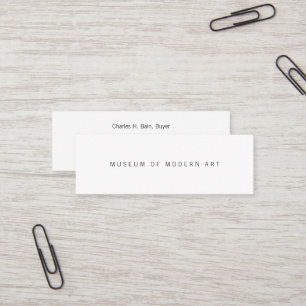 Museum Minimal Centre Front and Back Two Business  Mini Business Card