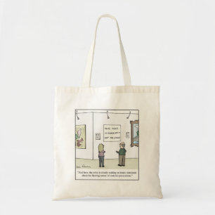 Museum Snob Modern Art Critic Cartoon Tote Bag