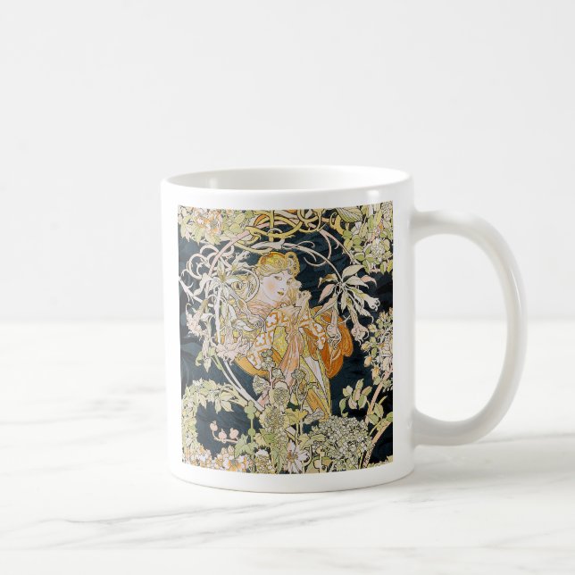 Musha, a woman with daisies coffee mug (Right)