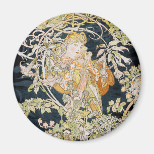 Musha, a woman with daisies magnet