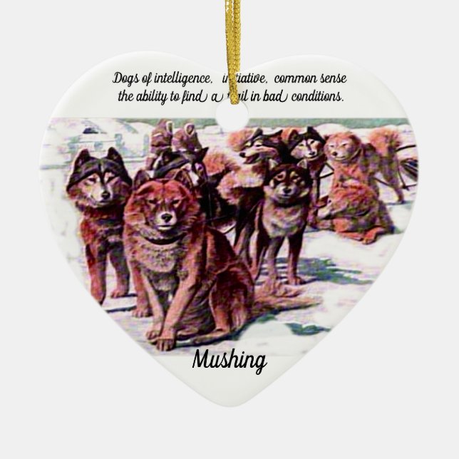 "Mushing" Ceramic Tree Decoration (Front)
