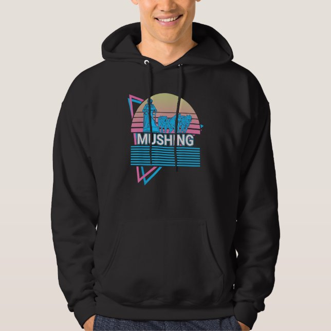 Mushing Sled Dogs Dog Sledding Hoodie (Front)