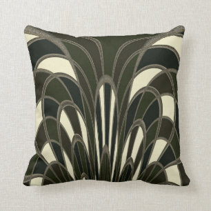 Mushroom Abstract - Art Deco - Lichen Cushion