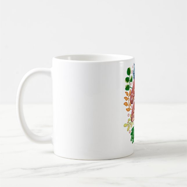 Mushroom and Floral  Coffee Mug (Left)