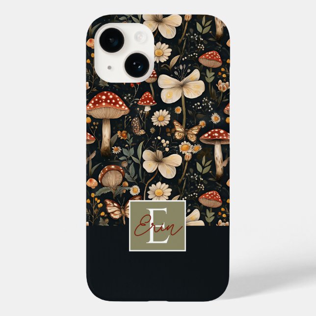 Mushroom and Flowers Fall pattern  Case-Mate iPhone Case (Back)
