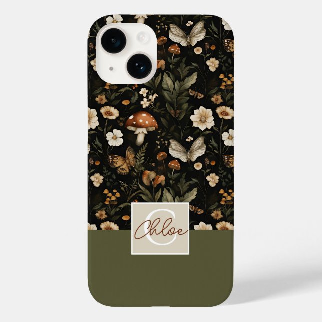 Mushroom and Flowers Fall pattern  Case-Mate iPhone Case (Back)