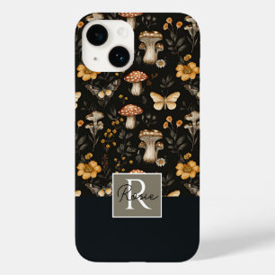 Mushroom and Flowers pattern with name Case-Mate iPhone 14 Case