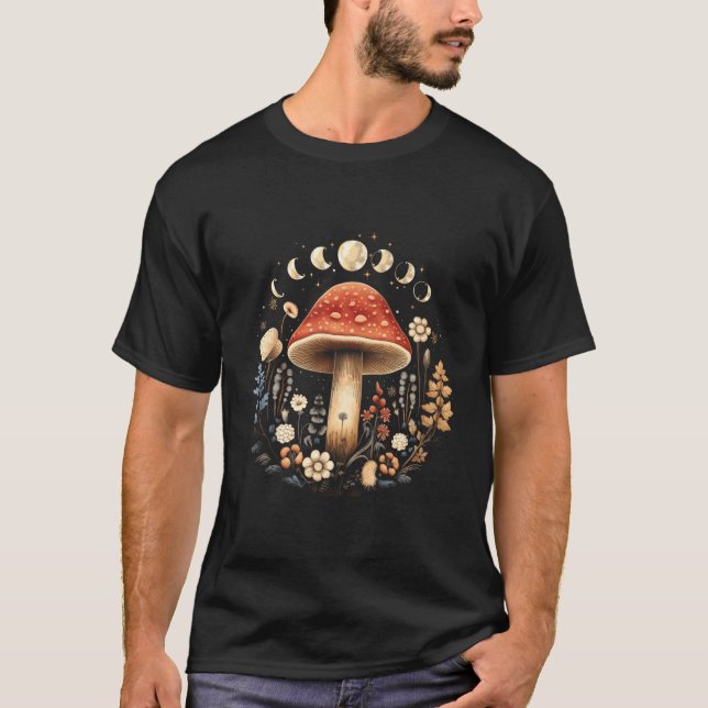 Mushroom And Magic Plants Funny Design T-Shirt (Front)