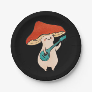 Mushroom And Music Paper Plate