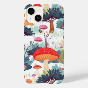Mushroom and Tree Design Case-Mate iPhone 14 Case