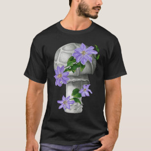 Mushroom and violet vine flowers  leaves stem T-Shirt