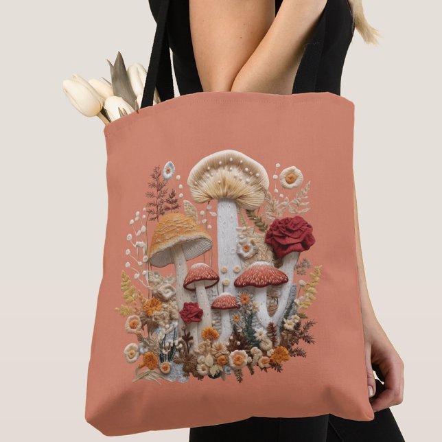 Mushroom and Wildflower Tote Bag (Creator Uploaded)