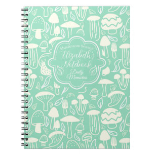 Mushroom Aqua Cream Notebook