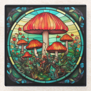Mushroom Art Glass Coaster