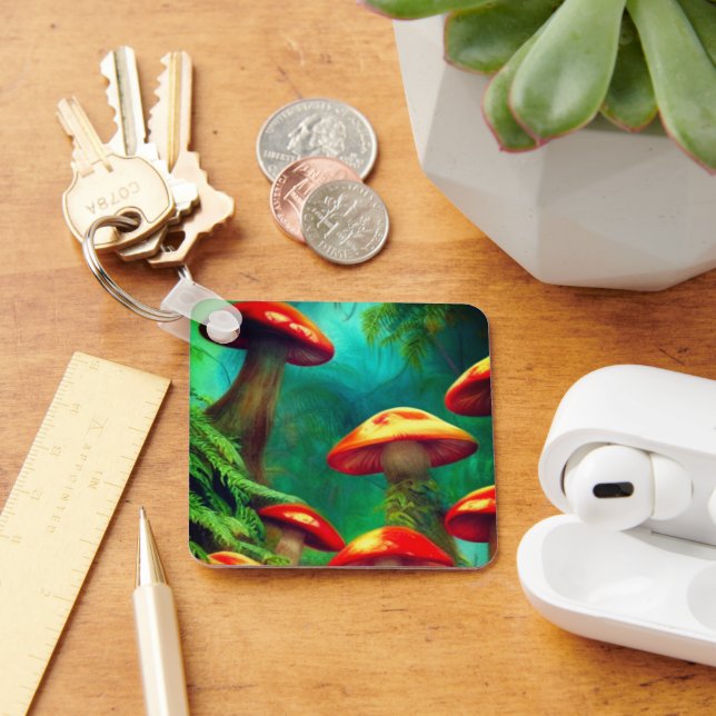 Mushroom Art Key Ring (Desk)