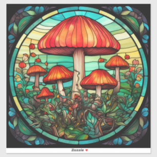 Mushroom Art Vinyl Sticker