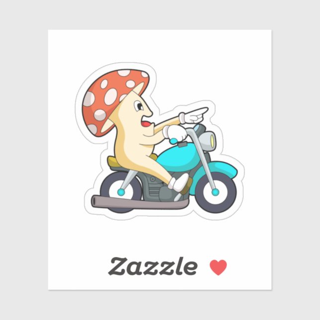 Mushroom as Biker with Motorcycle (Sheet)