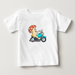 Mushroom as Biker with Motorcycle Baby T-Shirt