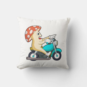 Mushroom as Biker with Motorcycle Cushion