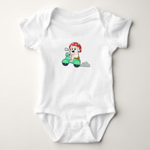 Mushroom as Biker with Scooter.PNG Baby Bodysuit