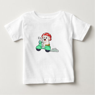 Mushroom as Biker with Scooter.PNG Baby T-Shirt