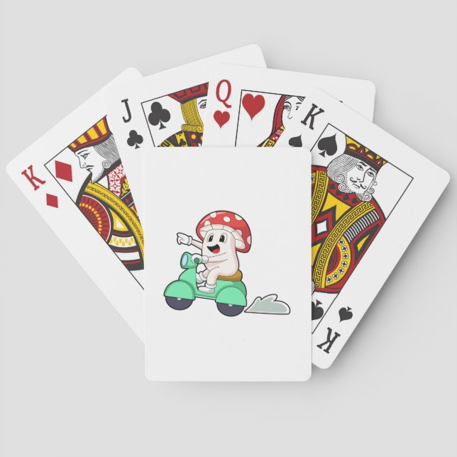Mushroom as Biker with Scooter.PNG Playing Cards (Back)