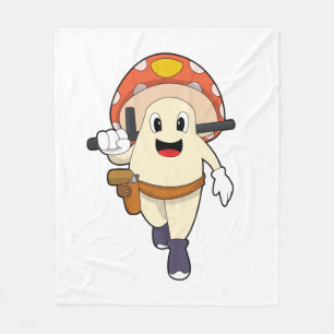 Mushroom as Police officer at Police Fleece Blanket
