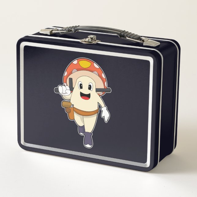 Mushroom as Police officer at Police Metal Lunch Box (Front)