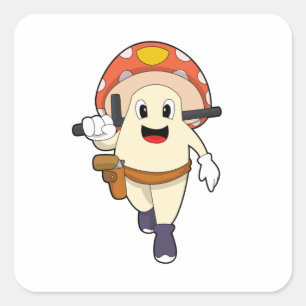 Mushroom as Police officer at Police Square Sticker