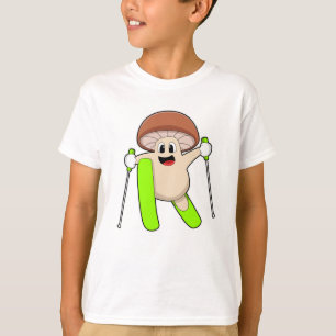 Mushroom as Skier with Ski T-Shirt