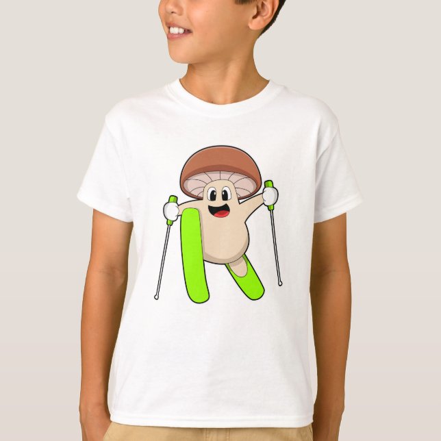 Mushroom as Skier with Ski T-Shirt (Front)