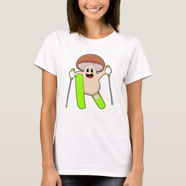 Mushroom as Skier with Ski T-Shirt (Front)