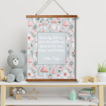 Mushroom Baby Nursery Wood Topped Wall Tapestry