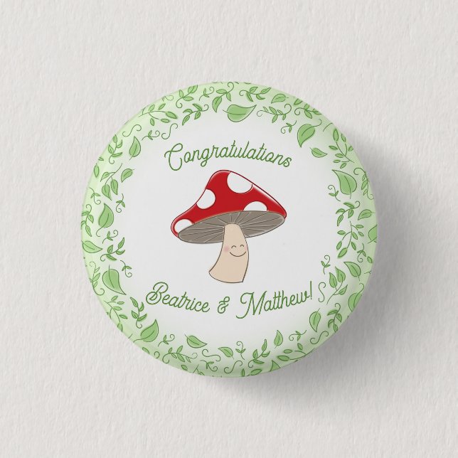 Mushroom Baby Shower 3 Cm Round Badge (Front)