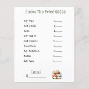Mushroom Baby Shower Baby Items Guess the Price