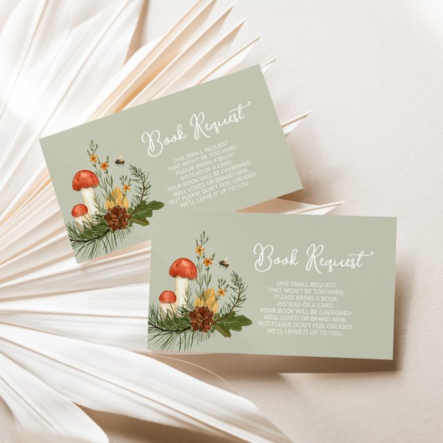 Mushroom Baby Shower Book Request Enclosure Card (Creator Uploaded)