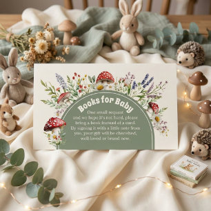 Mushroom Baby Shower Books for Baby Card