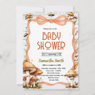 Mushroom Baby Shower Invitation