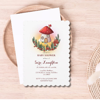 Mushroom Baby Shower Invitation